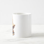 Cat Floating in Space Reading Book Cosmic Constell コーヒーマグカップ (中央)