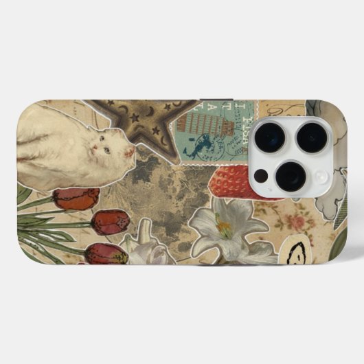 Cat Floral Collage Pattern – Cute Artistic Design Case-Mate iPhoneケース (裏面 (横))
