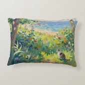 Cat Flowers And Sea アクセントクッション (裏面)