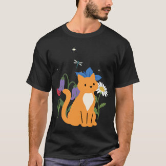 Cat Flowers Kids Pet Design Tシャツ