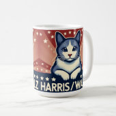 Cat for Harris/Walz Coffee Mug コーヒーマグカップ (正面右)