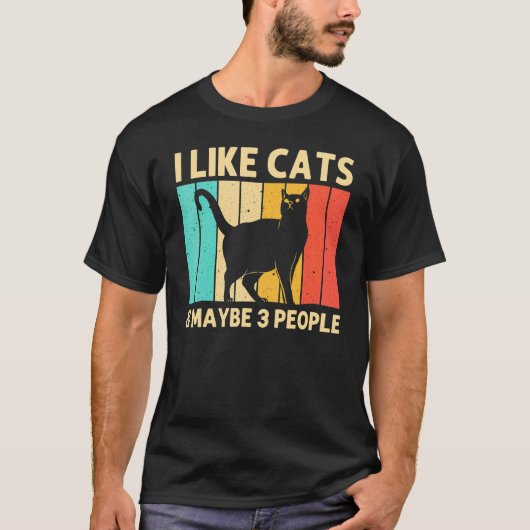 Cat For Men Women Black Cat  Cat Person Cats Tシャツ (正面)