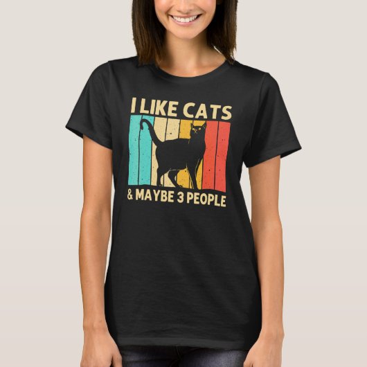 Cat For Men Women Black Cat  Cat Person Cats Tシャツ (正面)