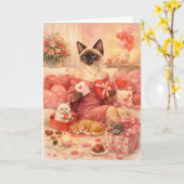 Cat for Valentine's Day  カード (黄色い花)