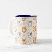cat friends Mug ツートーンマグカップ (正面左)