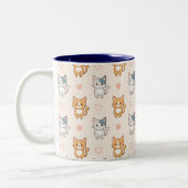 cat friends Mug ツートーンマグカップ (左)