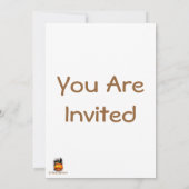 Cat Fun Halloween Character biting a Pumpkin   招待状 (裏面)