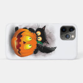 Cat Fun Halloween Character biting a Pumpkin  Case-Mate iPhoneケース (裏面(横))