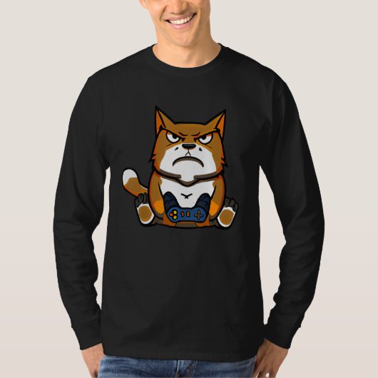 Cat Gamer Cat Video Games Motif  Controller Tシャツ (正面)