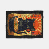 Cat Gamer Men Anime Kawaii Funny Gaming Headset Ca フリースブランケット (正面(横))