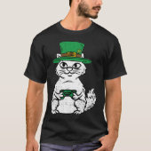 Cat Gamer St Patricks Day Funny Video-game Control Tシャツ (正面)