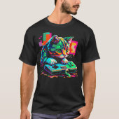 Cat Gaming 8-bit Gaming Cat Pixel Art Gamer Kitten Tシャツ (正面)