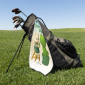 Cat Gardener Topiary Trim Mode Surreal ゴルフタオル (グリーン)