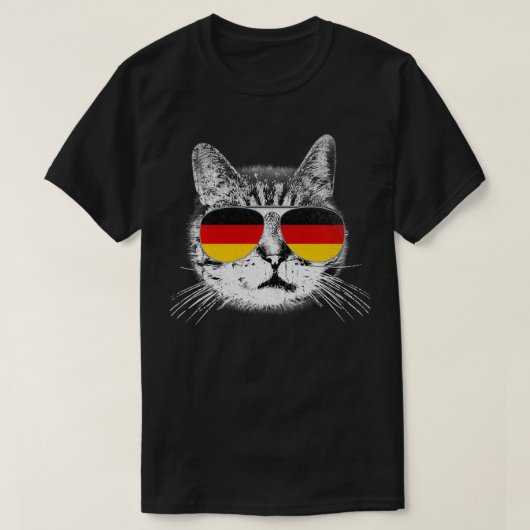 Cat  Germany German Flag Country Retro Funny Top  Tシャツ (デザイン正面)