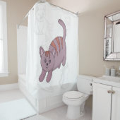 Cat getting ready to jump duvet cover シャワーカーテン (インサイチュ)