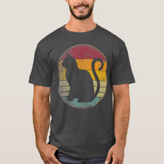 Cat Gift Retro Style Vintage Funny 70s 80s 90s Men Tシャツ