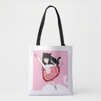 Cat Girl Ballerina トートバッグ