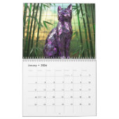 Cat Glass Calendar カレンダー (1月 2026)