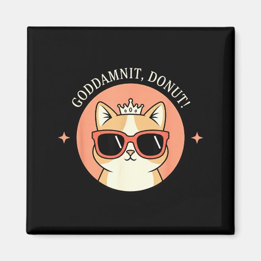 Cat - Godit, Donut! Sy Retro Cat Lover Design  マグネット (正面)