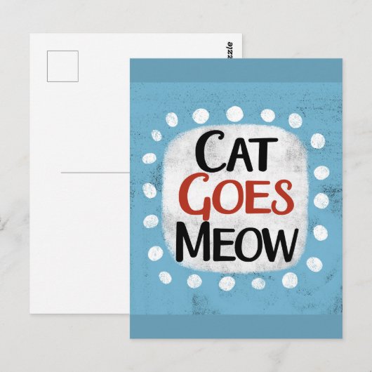 Cat Goes Meowはがき ポストカード (正面/裏面)