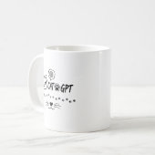 CAT GPT AI かわいいピクセル猫 / 面白い猫のテクノロジー名言 コーヒーマグカップ (正面左)