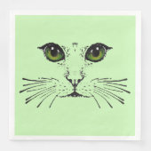 Cat Green Eyesの顔のブラックエッチング (正面)