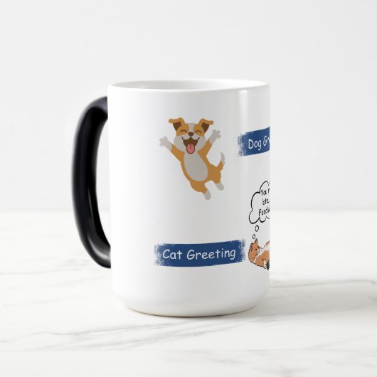 Cat Greeting Morphing Coffee Cup モーフィングマグカップ (正面左)