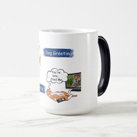 Cat Greeting Morphing Coffee Cup モーフィングマグカップ (正面右)
