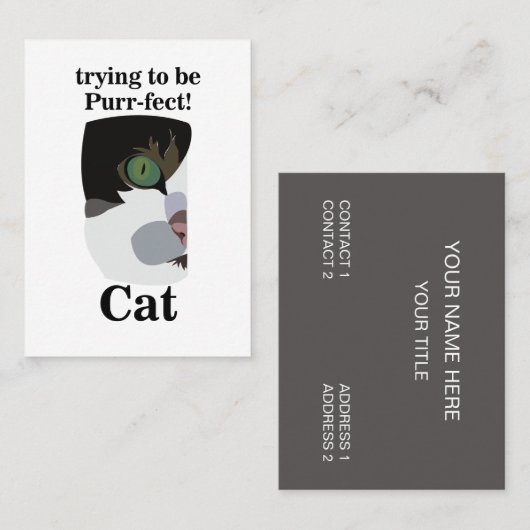Cat Groomer Veterinary Pet 名刺 (正面/裏面)