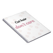 Cat Hair Don’t Care Minimal Cat Notebook ノートブック (右側)