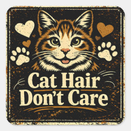 Cat Hair Don't Care – Feline Owner Humor スクエアシール