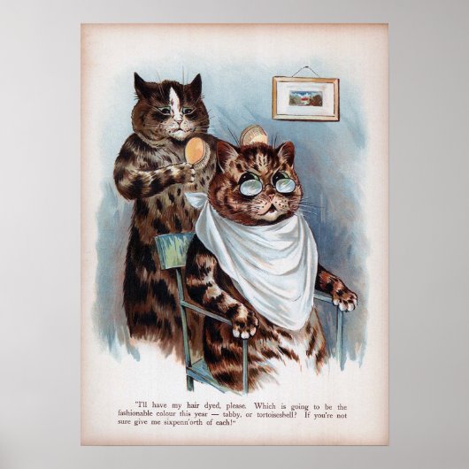 Cat Hair Dye Shop, Louis Wain ポスター (正面)