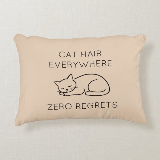 Cat hair everywhere zero regrets アクセントクッション (正面)
