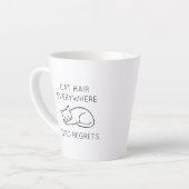 Cat hair everywhere zero regrets カフェラテマグ (左アングル)