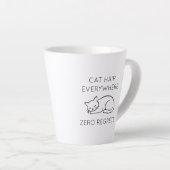 Cat hair everywhere zero regrets カフェラテマグ (右アングル)