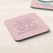 Cat hair everywhere zero regrets コースター (左側)