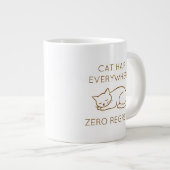 Cat hair everywhere zero regrets ジャンボコーヒーマグカップ (正面右)