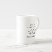 Cat hair everywhere zero regrets ボーンチャイナマグカップ (正面右)