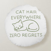 Cat hair everywhere zero regrets ラウンドクッション (裏面)