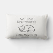 Cat hair everywhere zero regrets ランバークッション (裏面)