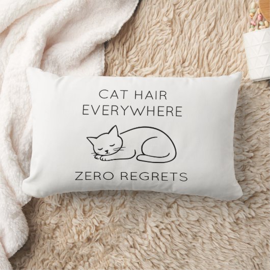 Cat hair everywhere zero regrets ランバークッション (ブランケット)