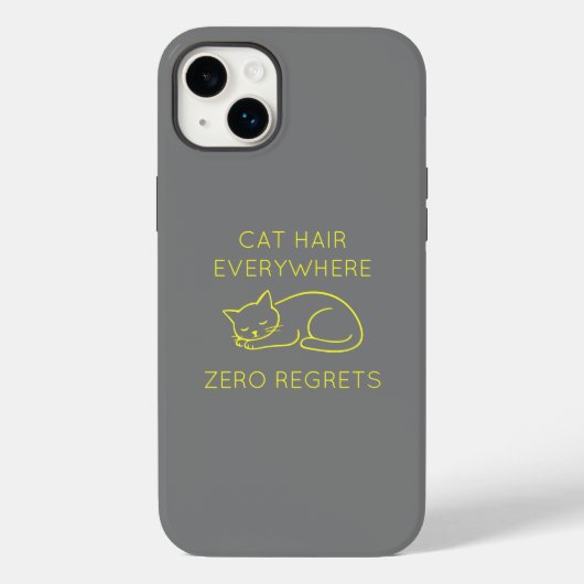 Cat hair everywhere zero regrets Case-Mate iPhoneケース (裏面)