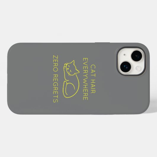 Cat hair everywhere zero regrets Case-Mate iPhoneケース (裏面 (横))