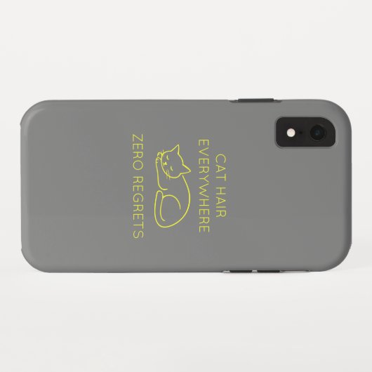Cat hair everywhere zero regrets Case-Mate iPhoneケース (裏面(横))