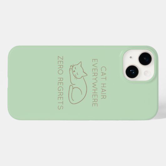 Cat hair everywhere zero regrets Case-Mate iPhoneケース (裏面 (横))