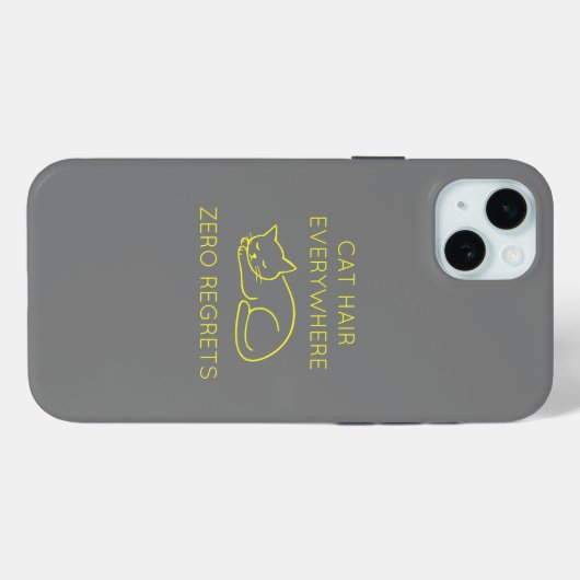Cat hair everywhere zero regrets Case-Mate iPhoneケース (裏面 (横))