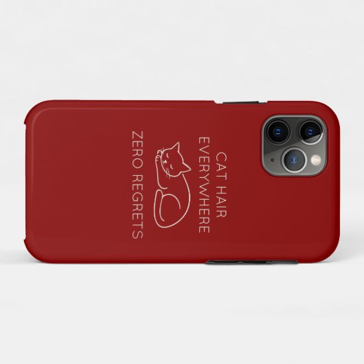 Cat hair everywhere zero regrets Case-Mate iPhoneケース (裏面(横))