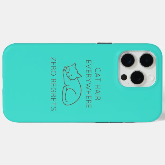 Cat hair everywhere zero regrets Case-Mate iPhoneケース (裏面 (横))