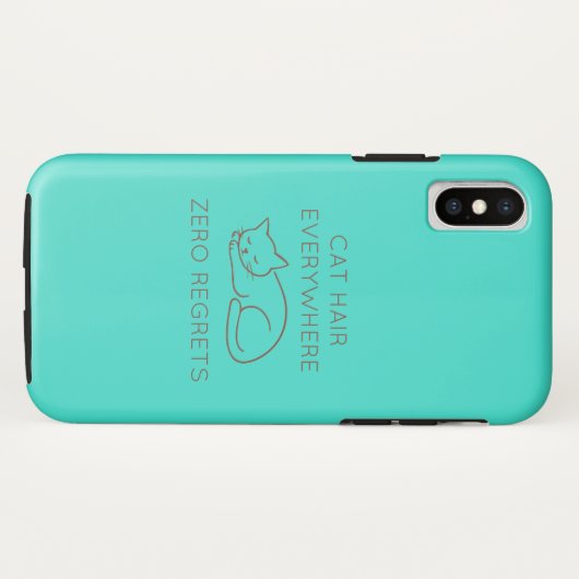 Cat hair everywhere zero regrets Case-Mate iPhoneケース (裏面(横))