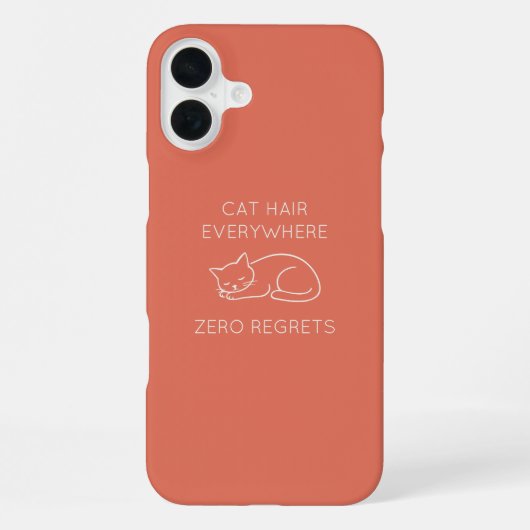 Cat hair everywhere zero regrets iPhoneケース (裏面)